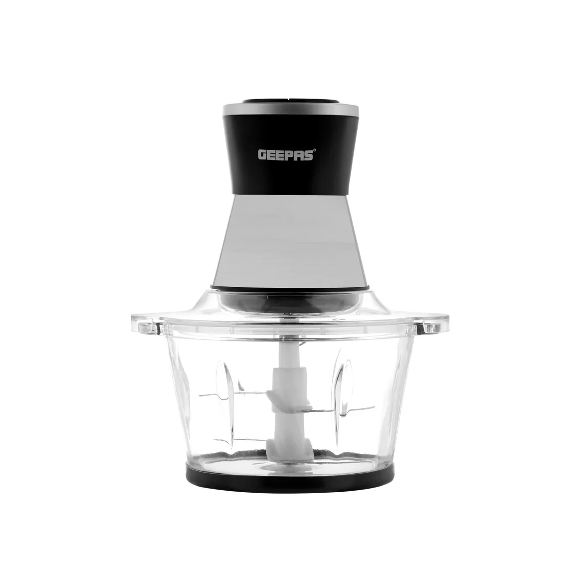 Geepas GMC42021 Multi Chopper is a powerful food processor with a 500W motor. It comes with a large 2-liter glass bowl and sharp titanium blades for efficient chopping.