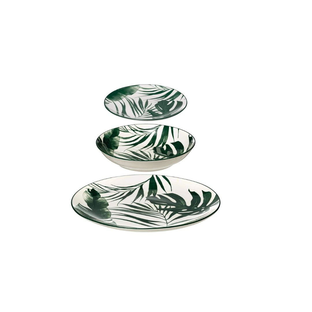 SG Porcelain Dinner Set (Palme Green Marque, 18 Pc.)