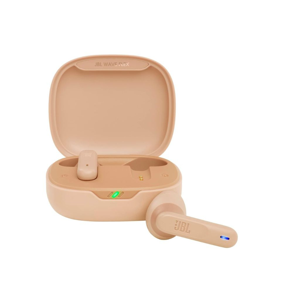 Wave Flex True Wireless Earbuds, Deep Base Sound, Comfortable Fit, 32H Battery, Smart Ambient + Talkthru, Hands-Free Call, Voiceaware, Water And Dust Resistant Beige