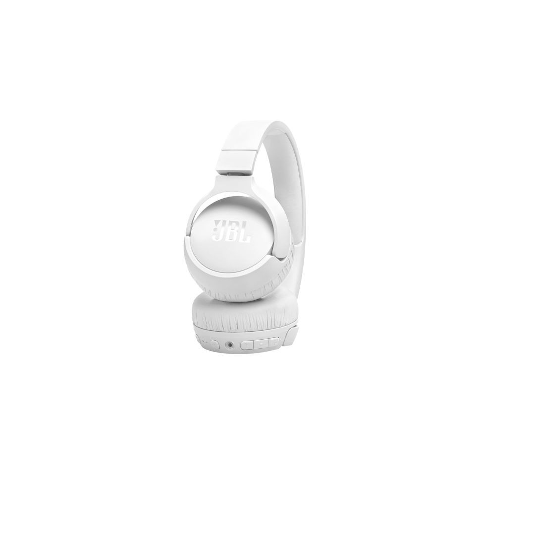 Tune 670 Adaptive Noice Cancelling Wireless On Ear Headphones Pure Bass Sound 70H Battery Buetooth 5.3 With Le Audio Hands Free Call Plus Voice Aware Multi Point Connection White