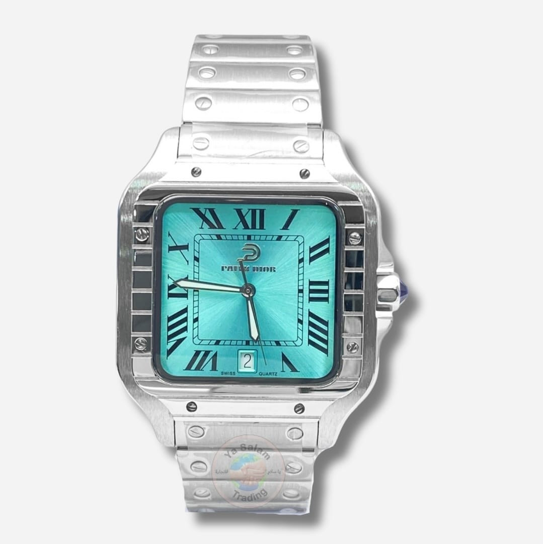 Patek Dior- Inspired Watch with Tiffany Blue Dial – Luxury Stainless Steel Timepiece