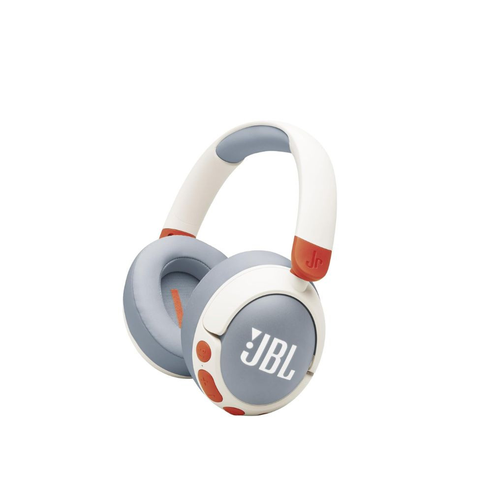 Junior 470 NC Wireless Over-Ear Bluetooth Headphones with Active Noise Cancelling for Kids, Microphone, 50h Playback, Safe Sound, Low Volume, Easy Operation and Stickers White