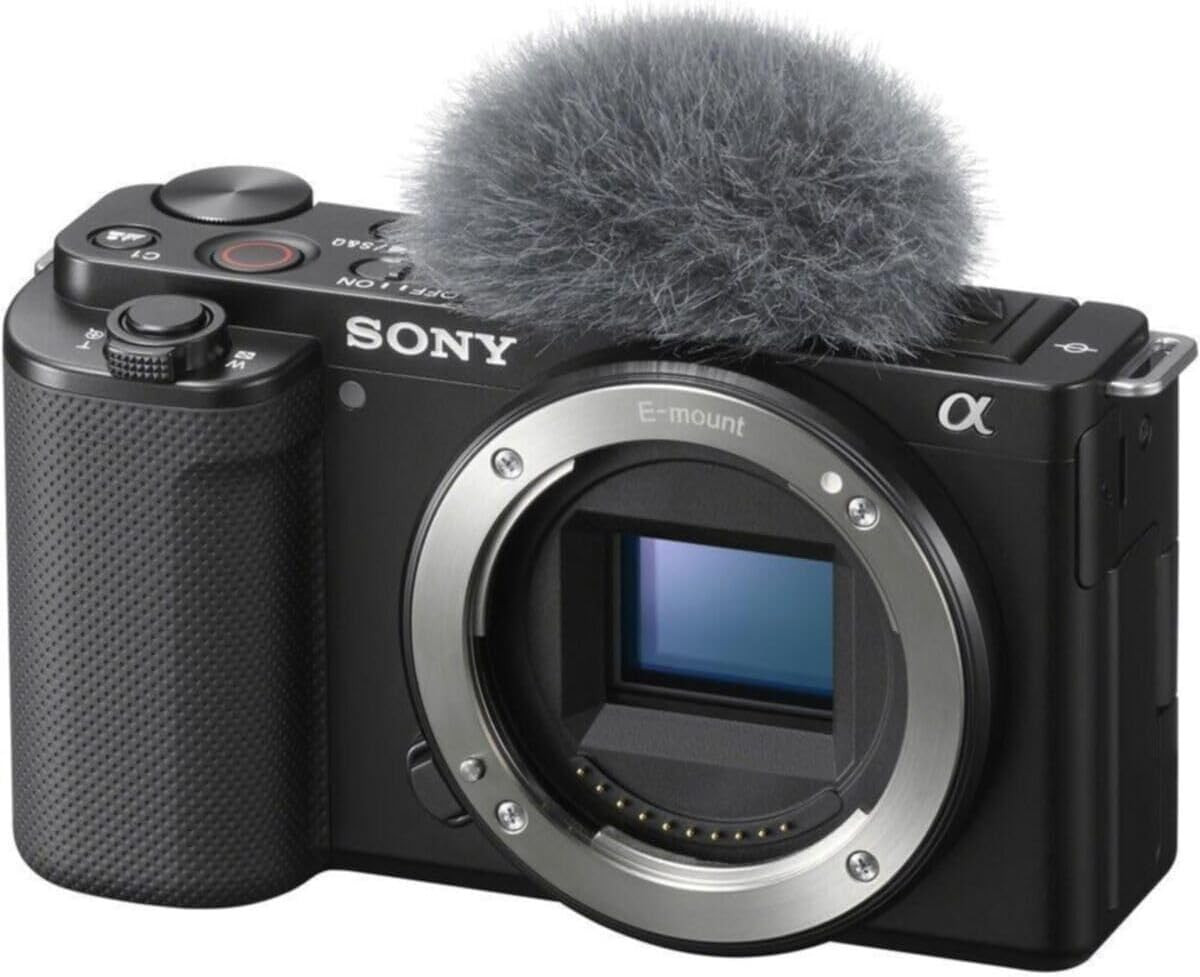Sony Alpha ZV E10 APS C Mirrorless Interchangeable Lens Vlog Camera Body Only Vari Angle Screen for vlogging, 4K Video, Real time Eye Autofocus, Black, ZVE10BDI.EU