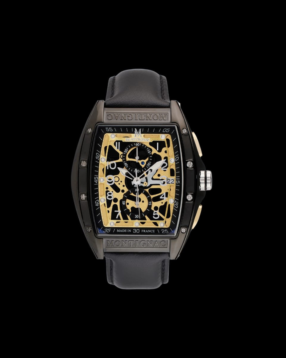 Montignac MOW903 Paladin Tonneau Watch with Black Case – Luxury Automatic Mechanical Timepiece