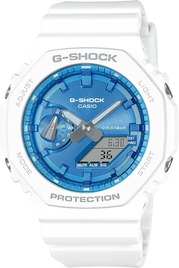 Casio G-Shock GA-2100WS-7A Men’s White Carbon Core Guard Analog Digital Watch