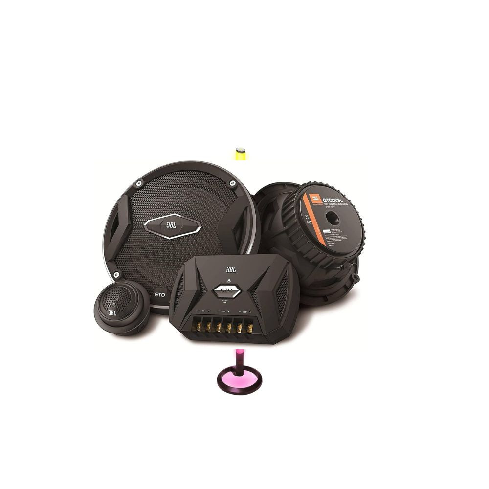 Car GTO 609C 6.5 Inch 2 Way Component Speaker System Including Midrange Speakers and Tweeters - Black