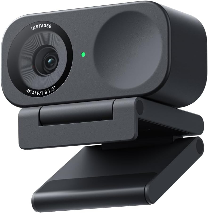 Insta360 Link 2 C AI-Powered 4K Webcam with 1/2" Sensor for Increased Detail, Pro Audio, Gesture Control