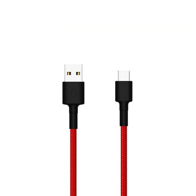 Xiaomi Mi USB-C to USB-C cable with 5A/100W charging support for quick charging and syncing. It has a flexible braided TPE design and is 1 meter long in red color.