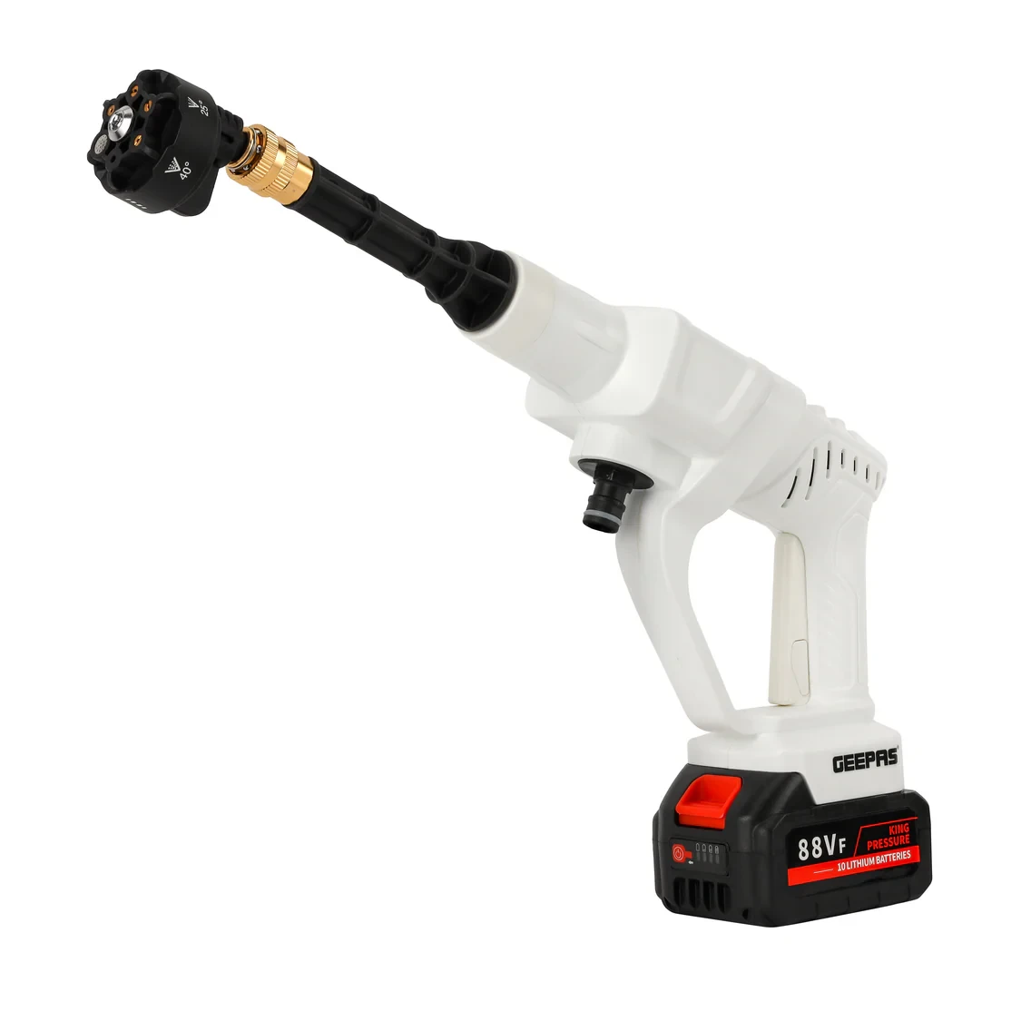 Geepas GCW19042 Rechargeable movable Washer 21V 2600mAh Battery 7.5 m High Pressure Hose Pure Bobby Motor Multiple Spray Modes Durable Design