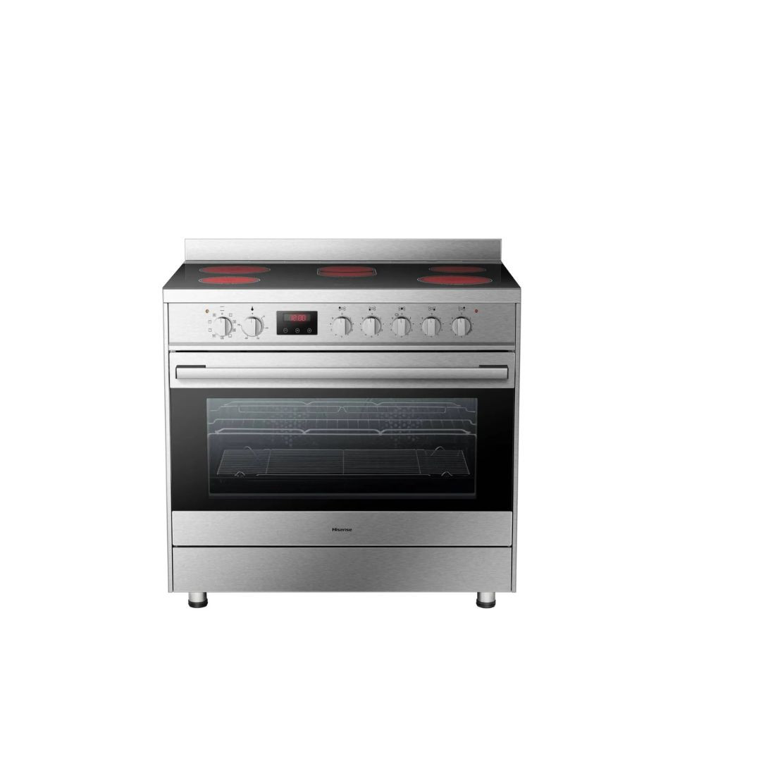 Hisense Freestanding 5-Zone Ceramic Cooker W/Oven, HFEC90545X (80 x 89.7 x 60 cm)