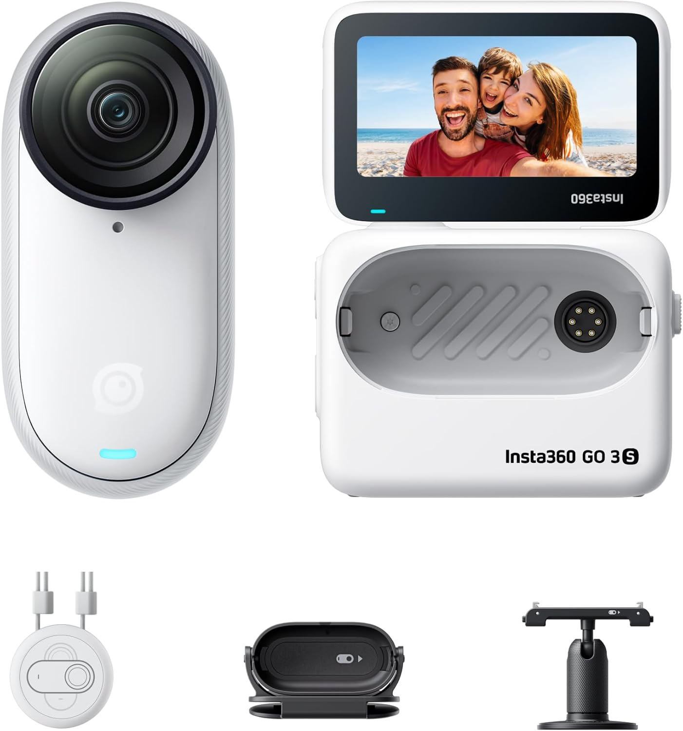 Insta360 GO 3S 128GB 4K Mini Portable Vlogging Camera, Hands-Free, Mount Anywhere