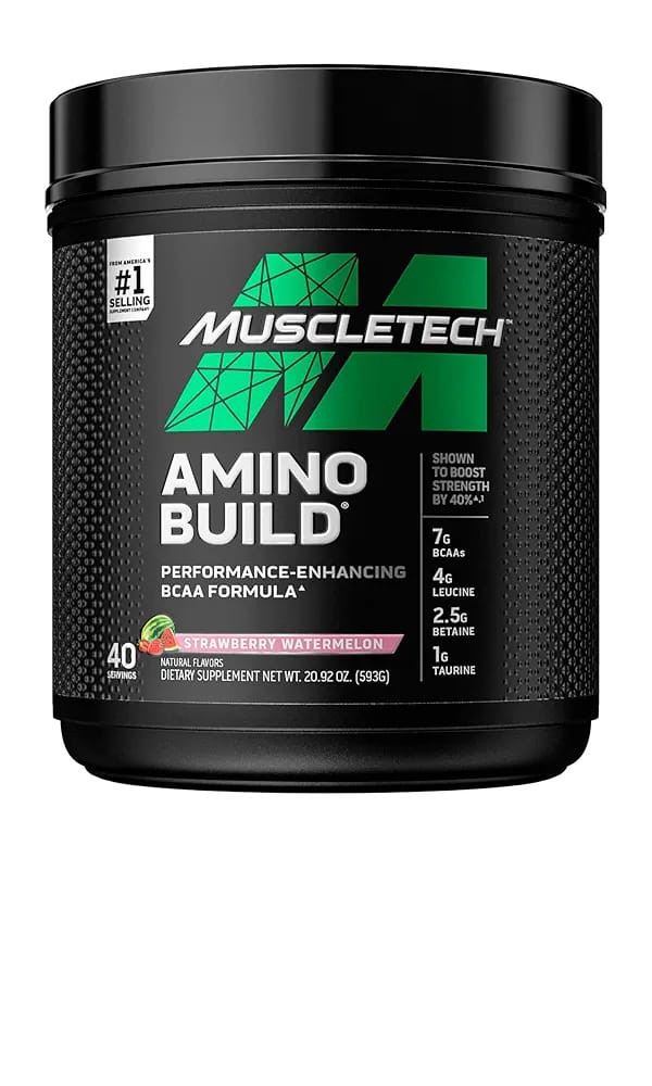 MuscleTech Amino Build – BCAA Supplement for Muscle Recovery, Strength & Endurance (40 Servings)