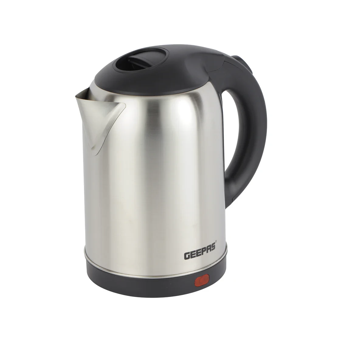 Geepas Stainless Steel Electric Kettle GK5466, 2-liter large capacity, 1800W high power for quick boiling, automatic shut-off feature, boil-dry protection, and durable design.