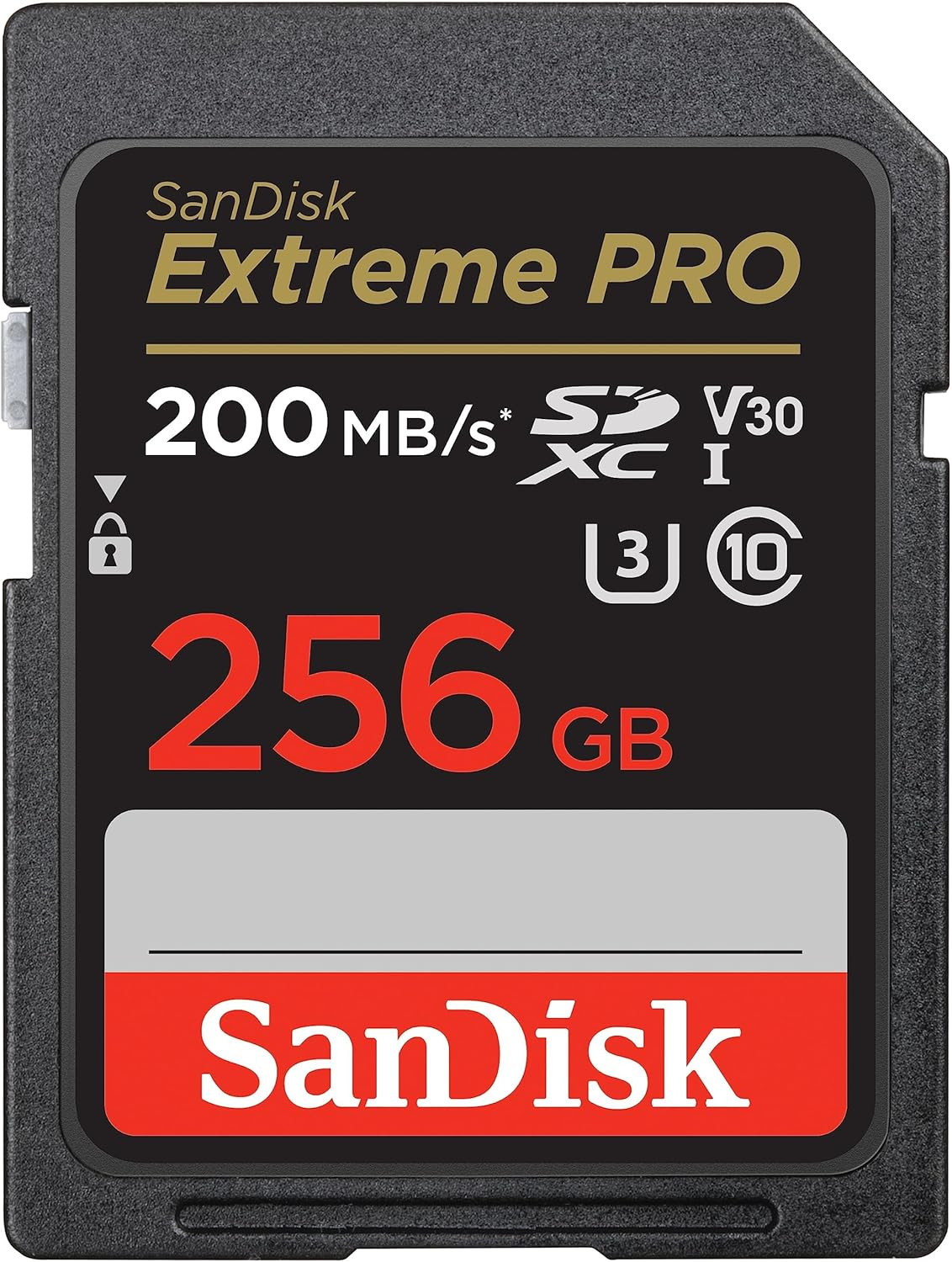 Sandisk Extreme Pro SDXC Memory Card 256GB Black