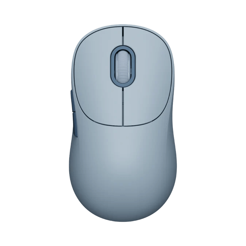 Xiaomi Wireless Mouse 3 in blue features an ergonomic and quiet design. It connects using both 2.4GHz and Bluetooth technologies.
