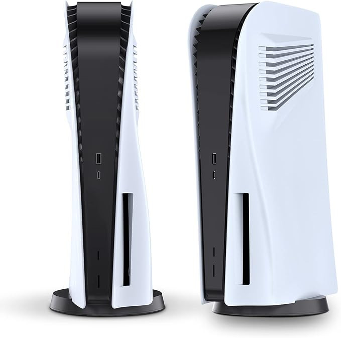 MAKINGTEC Replacement Shell for PS5 Disc Edition – Anti-Scratch Dustproof Protective Cover Face Plates with Cooling Vents, White