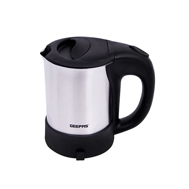 Geepas Stainless Steel Travel Kettle 0.5L GK175 1100W Compact Electric Kettle with Stainless Steel Housing Fast Boil Auto Shut-Off Boil Dry Protection
