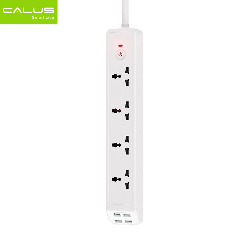 CALUS T04U Extension Cord – 4-Way Power Strip with Master Switch and 2.5 Meter Cable