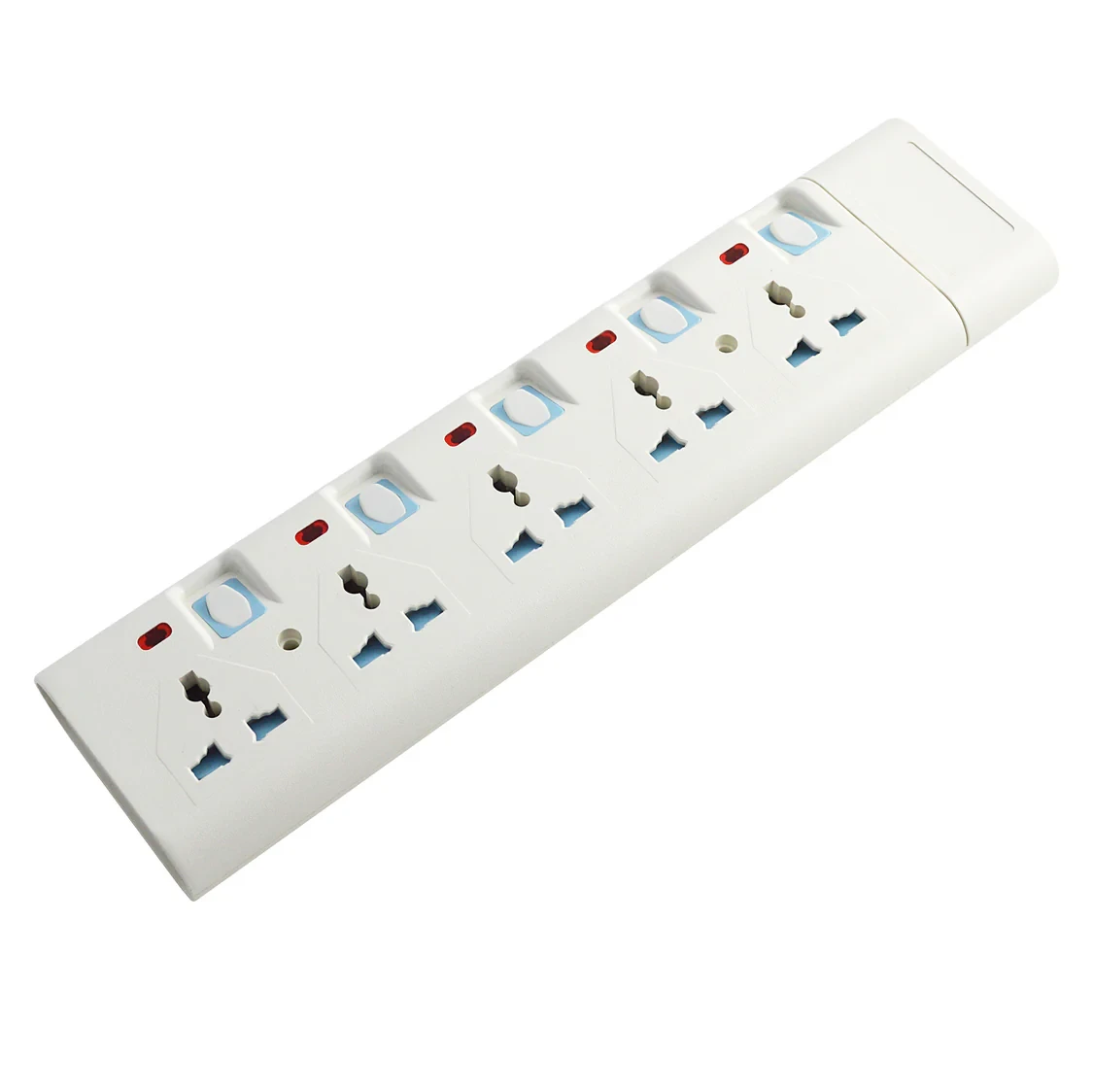 Geepas 5-way extension socket with 13A rating, featuring 4 power switches and LED indicators, a 3-meter extra-long cord, and over-current protection, making it perfect for use at home, in the office,